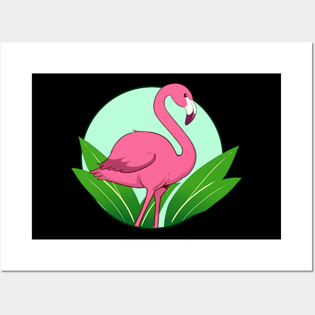 Awesome Pink Flamingo Gift Design Retro Flamingos Print Wall Art by Linco